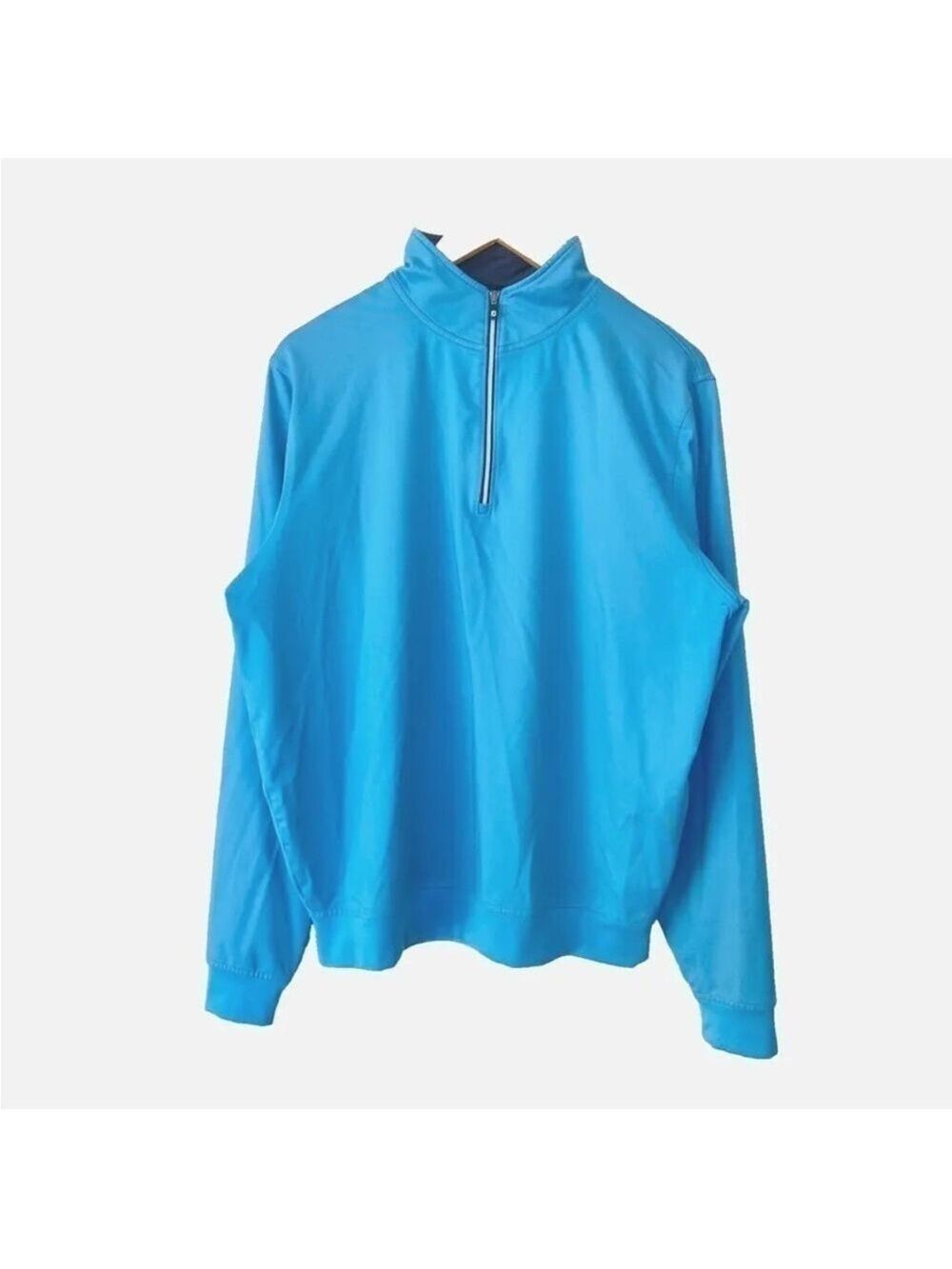 FootJoy FJ 1/4 Zip Pullover Nylon Blue Long Sleeve Mens M Golf